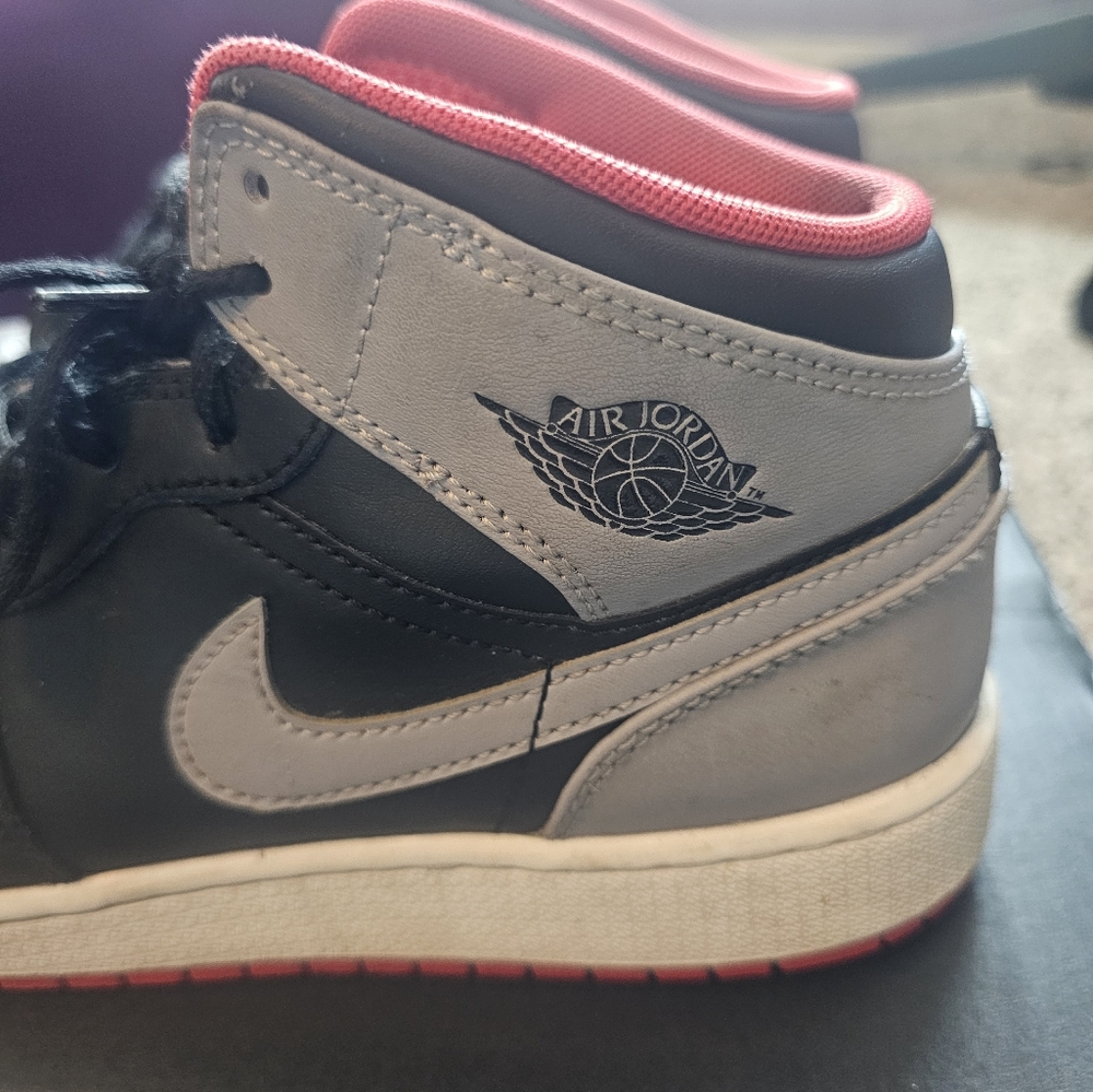 Jordan Black and Gray Mid-Top Sneakers - Picture 3 of 7